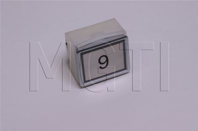 BOUTON MG203 (rect inox brossé) LUM ROUGE 24V symbole 9> fin de stock