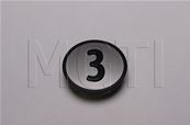 TOUCHE KSS SYMBOLE “3“ (noir sur fond gris)