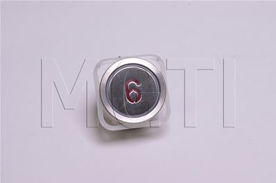 BOUTON MG21G (rond, inox brossé) LUM ROUGE 24V symbole 6