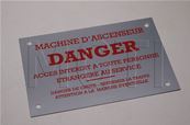 PLAQUE DANGER MACHINERIE